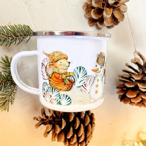 Cană ilustrată Iarna, Casă & Stil de viață, Accesorii pentru echipamente de bucătărie, Accesorii de servire, Seturi de sticlă, pahare, Altele, ARTYNOS