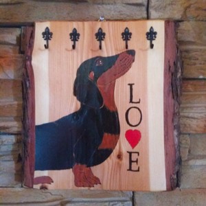 Dachshund LOVE breloc de perete -  - Artynos.ro
