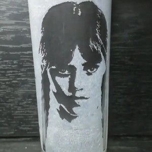 Pahar de sticla cu model Wednesday, gravat manual , , , ARTYNOS