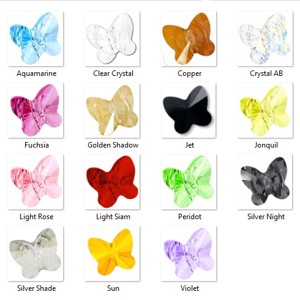 Swarovski cristal bead: SWGY fluture (5754) 10mm multiple culori -  - Artynos.ro