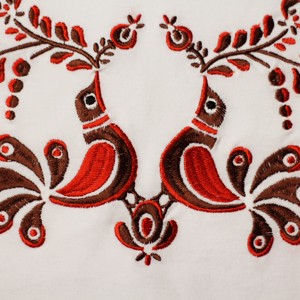 Tricou matyo brodat cu pasăre maro brodată -  - Artynos.ro