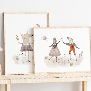 Pădure petrecere pepinieră, poster grădiniță, artă de perete animal pădure -  - Artynos.ro