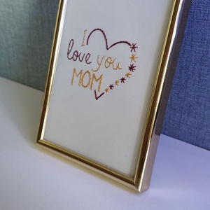 Decoratiune cusuta - I love you, Mom! - casă & stil de viață - accesorii pentru decorat casa - decorațiuni de masă și decorațiuni pentru rafturi  - decorațiuni de masă - Artynos.ro