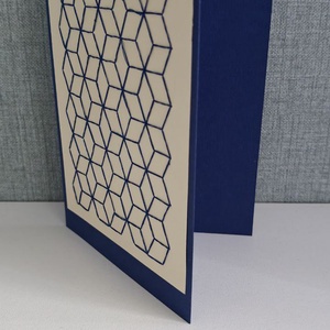 Felicitare cusuta cu model geometric - casă & stil de viață - papetărie de hârtie - invitații, felicitări - Artynos.ro