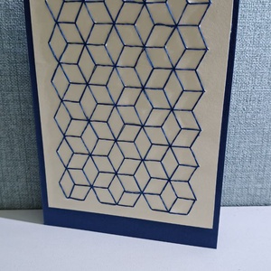 Felicitare cusuta cu model geometric, Casă & Stil de viață, Papetărie de hârtie, Invitații, felicitări, Cusătură, ARTYNOS