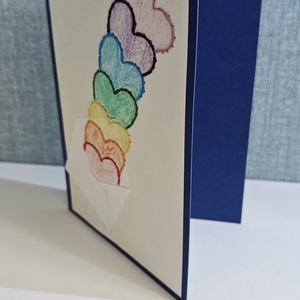 Felicitare cusuta cu model inimioare - casă & stil de viață - papetărie de hârtie - invitații, felicitări - Artynos.ro