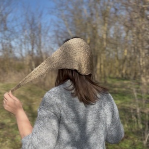 Eșarfă tricotată aurie cu reflexii metalice - îmbrăcăminte și modă - eșarfe, pălării, fularuri - eșarfe - Artynos.ro