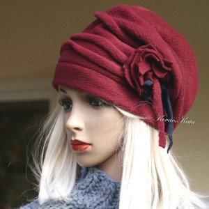 BIJOU - sikkes polár beret-sapka / bordó, Imbracaminte si moda, Esarfe, palarii, fularuri, Caciula, Cusatura, ARTYNOS