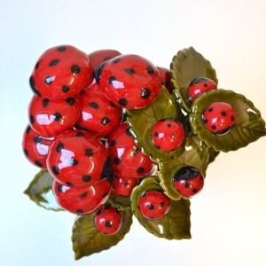 Gărgăriță din ceramică și gărgăriță pe frunză, pentru buchete de flori - casă & stil de viață - decorațiuni de casă - accesorii florale - flori la fir - Artynos.ro