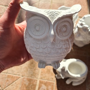 Set vaze ciment mașinuța, față, bufniță corp femeie - casă & stil de viață - accesorii pentru decorat casa - suport de flori - ghiveci și jardiniere - Artynos.ro