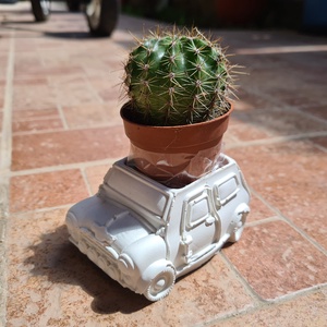 Set vaze ciment mașinuța, față, bufniță corp femeie - casă & stil de viață - accesorii pentru decorat casa - suport de flori - ghiveci și jardiniere - Artynos.ro