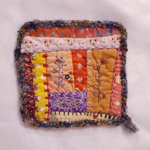 Mini tablou textil rustic Primavara, Accessorii si unelte, Obiecte de decorare, Textil de decorare, Broderie, Crosetat, ARTYNOS