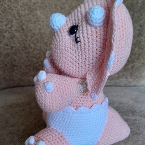 Baby Triceratops  Micul Triceratops croșetat , Jucării și echipamente pentru copii, Plușuri, Dragon de pluș, Croșetat, Cusătură, ARTYNOS