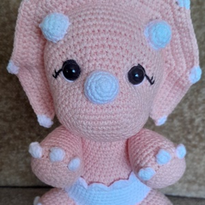 Baby Triceratops  Micul Triceratops croșetat  - jucării și echipamente pentru copii - plușuri - dragon de pluș - Artynos.ro