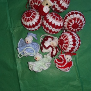 Ornamente (15 buc)croșetate pentru brad de Crăciun  decorațiuni handmade vesele - crăciun - decorațiuni de crăciun de casă - globuri de crăciun - Artynos.ro