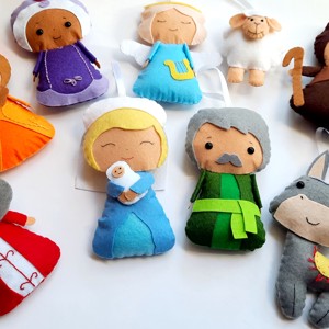 10 bucăți simțit ornament de Betleem - crăciun - decorațiuni de crăciun de casă - figurine pentru pomul de crăciun - Artynos.ro