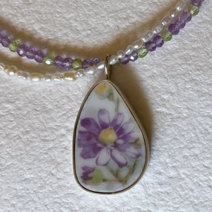 Portelan floral cu pandantiv - colier, , , ARTYNOS