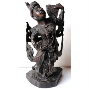 Statuie antica a zeului Vishnu realizata pe insula Java, Arte vizuale si accesorii , Sculptura, Statuie lemn, Prelucrarea lemnului, ARTYNOS