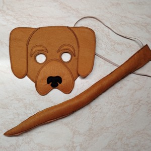 Vizsla mască de câine și coadă din pâslă -  - Artynos.ro