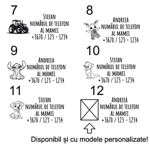Tatuaj temporar cu numarul de telefon al parintelui (3 buc / pachet), , Arta de hartie, ARTYNOS