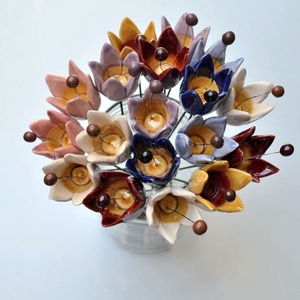 Buchet de flori din ceramică, albastru - casă & stil de viață - decorațiuni de casă - accesorii florale - buchete de flori - Artynos.ro