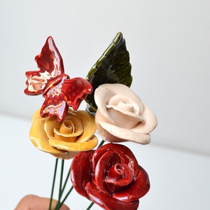 Buchet de trandafiri, cu flori mixte din ceramica, Casa & Stil de viata, Decoratiuni de casa, Accesorii florale, Buchete de flori, Ceramica, Aranjament de flori, ARTYNOS