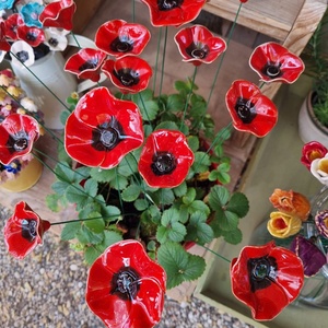 Floare de mac artizanală din ceramică - casă & stil de viață - decorațiuni de casă - accesorii florale - buchete de flori - Artynos.ro