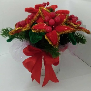 Craciunita din sarma plusata - crăciun - decorațiuni de crăciun de casă - decor pentru masă de crăciun - Artynos.ro