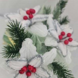 craciunita alba, Craciun, Decoratiuni de Craciun de casa, Decor pentru masa de Craciun, Aranjament de flori, ARTYNOS