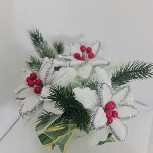 craciunita alba - crăciun - decorațiuni de crăciun de casă - decor pentru masă de crăciun - Artynos.ro