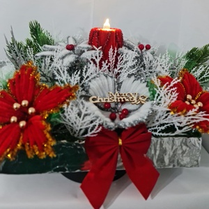 aranjament  pentru masa, Craciun, Decoratiuni de Craciun de casa, Decor pentru masa de Craciun, Aranjament de flori, ARTYNOS