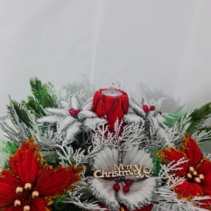 aranjament  pentru masa - crăciun - decorațiuni de crăciun de casă - decor pentru masă de crăciun - Artynos.ro