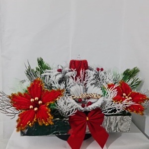 aranjament  pentru masa - crăciun - decorațiuni de crăciun de casă - decor pentru masă de crăciun - Artynos.ro