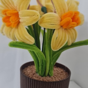 Narcise galbene - casă & stil de viață - decorațiuni de casă - decorațiuni de masă și rafturi - fețe de masă croșetate - Artynos.ro