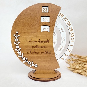 Calendar perpetuu cu gravura, Casa & Stil de viata, Accesorii pentru decorat casa, Decoratiuni de pereti, decoratiuni suspendate, Calendar perete, Gravare, pirogravura, ARTYNOS