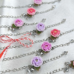 Bratari cu bujori  - bijuterii - brățări - brățări din mărgele - Artynos.ro