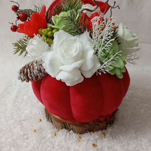 Aranjament cu flori din săpun  - crăciun - decorațiuni de crăciun de casă - decor pentru masă de crăciun - Artynos.ro