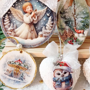 Globuri de Craciun, Craciun, Decoratiuni de Craciun de casa, Globuri de Craciun, Decoupage, transfer si tehnici servetel, ARTYNOS