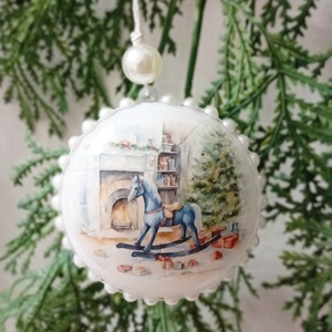 Globuri de Craciun, Craciun, Decoratiuni de Craciun de casa, Globuri de Craciun, Decoupage, transfer si tehnici servetel, ARTYNOS