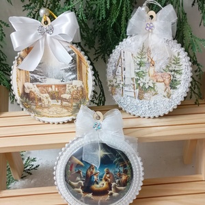 Globuri de Craciun, Craciun, Decoratiuni de Craciun de casa, Globuri de Craciun, Decoupage, transfer si tehnici servetel, ARTYNOS