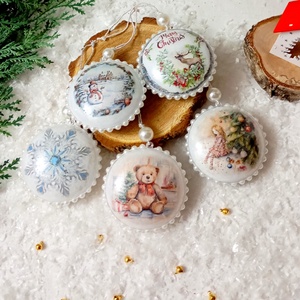 Globuri de Craciun, Craciun, Decoratiuni de Craciun de casa, Globuri de Craciun, Decoupage, transfer si tehnici servetel, ARTYNOS