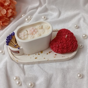 Bol ceramica cu ceara de soia și compartiment pentru chibrite  - casă & stil de viață - lumânări, parfumuri, arome - lumânări artizanale - Artynos.ro