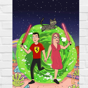  Desen digital unic Rick și Morty cadou personalizat pentru cupluri/prieteni - Artynos.ro