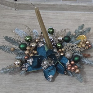 Aranjament pentru masa de Craciun  - crăciun - decorațiuni de crăciun de casă - decor pentru masă de crăciun - Artynos.ro