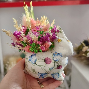 Iepuraș Paște decorat cu flori uscate - casă & stil de viață - accesorii pentru decorat casa - ornamente - Artynos.ro