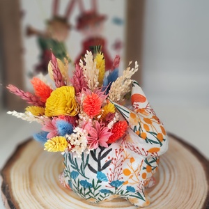 Iepuraș Paște decorat cu flori uscate - casă & stil de viață - accesorii pentru decorat casa - ornamente - Artynos.ro