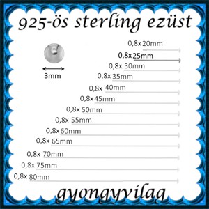 Accesorii pentru bijuterii din argint 925: bat de montare ESZP SZ 25x0,8 mm 1buc/cs, , , ESZP SZ 25x0,8
Argint 925 real (testat) 25mm lungime 0,8mm grosime sarma. Aplatizat la capat.

Pret..., ARTYNOS