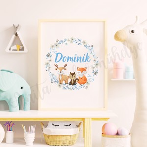 Poster Boyname cu animale de padure, , , ARTYNOS