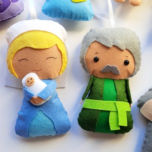 10 bucăți simțit ornament de Betleem - crăciun - decorațiuni de crăciun de casă - figurine pentru pomul de crăciun - Artynos.ro