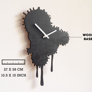 Ceas de perete din lemn cu efect de vopsea cursă - casă & stil de viață - decorațiuni de casă - decorațiuni de pereți - ceasuri de perete - Artynos.ro